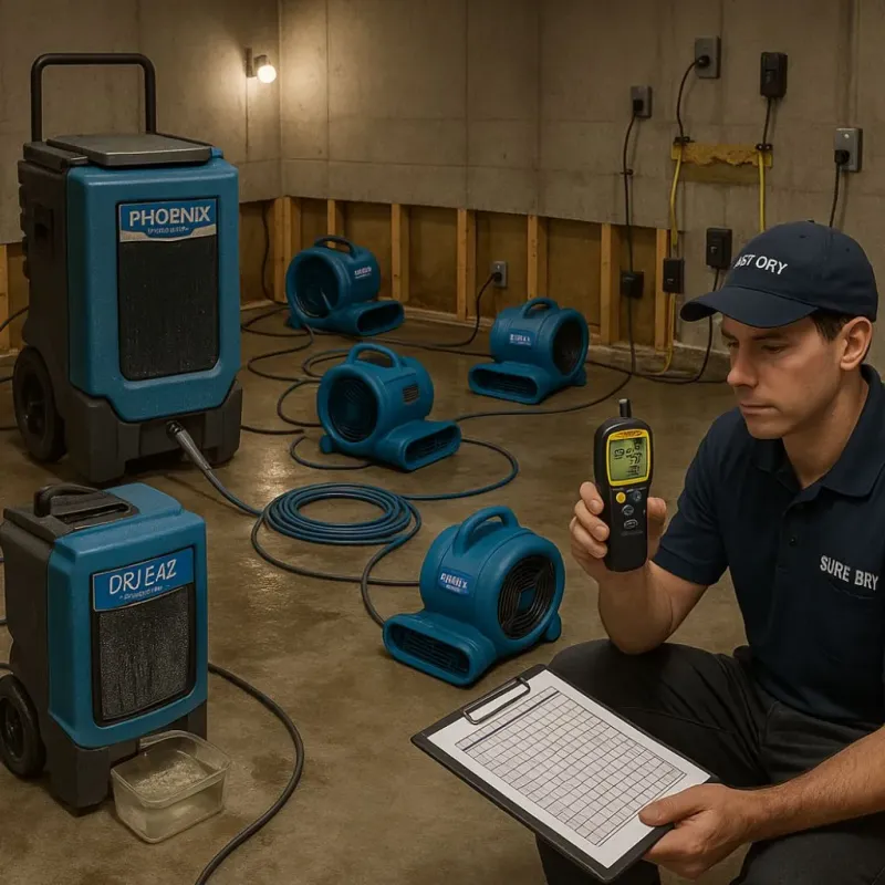Structural Drying and Dehumidification process in Fair Oaks Ranch, TX